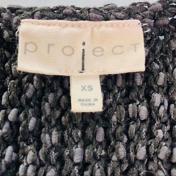 PROJECT Short Sleeve Scoop Neck Knit Sweater, Charcoal Gray - Picture 11 of 12